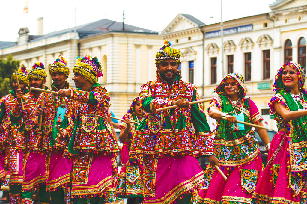 Bhil tribal dancers Gujarat traditional